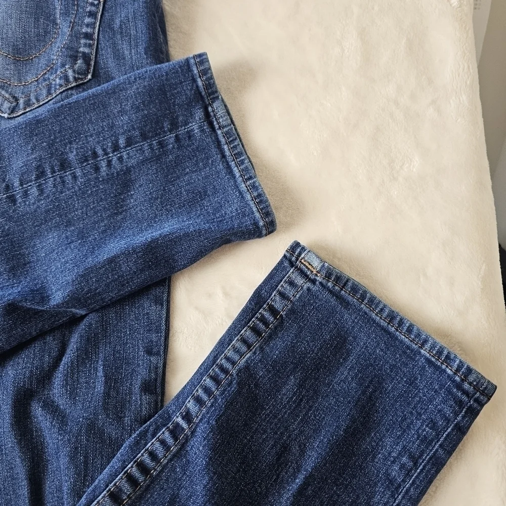 True Religion Jeans mens 34 Blue Denim Medium wash Vintage Retro 90s jeans Y2K